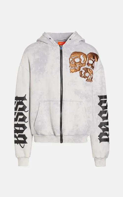 Skull Zip Hoodie White sold by Blue & Cream