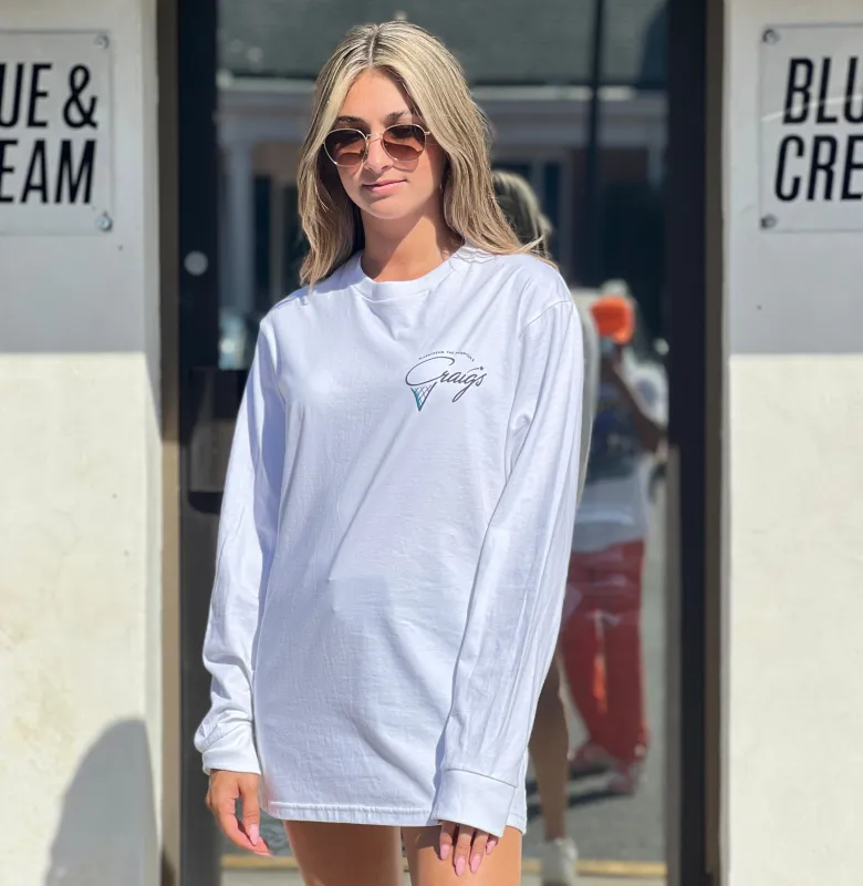 Craig's Ice Cream Long Sleeve White sold by Blue & Cream