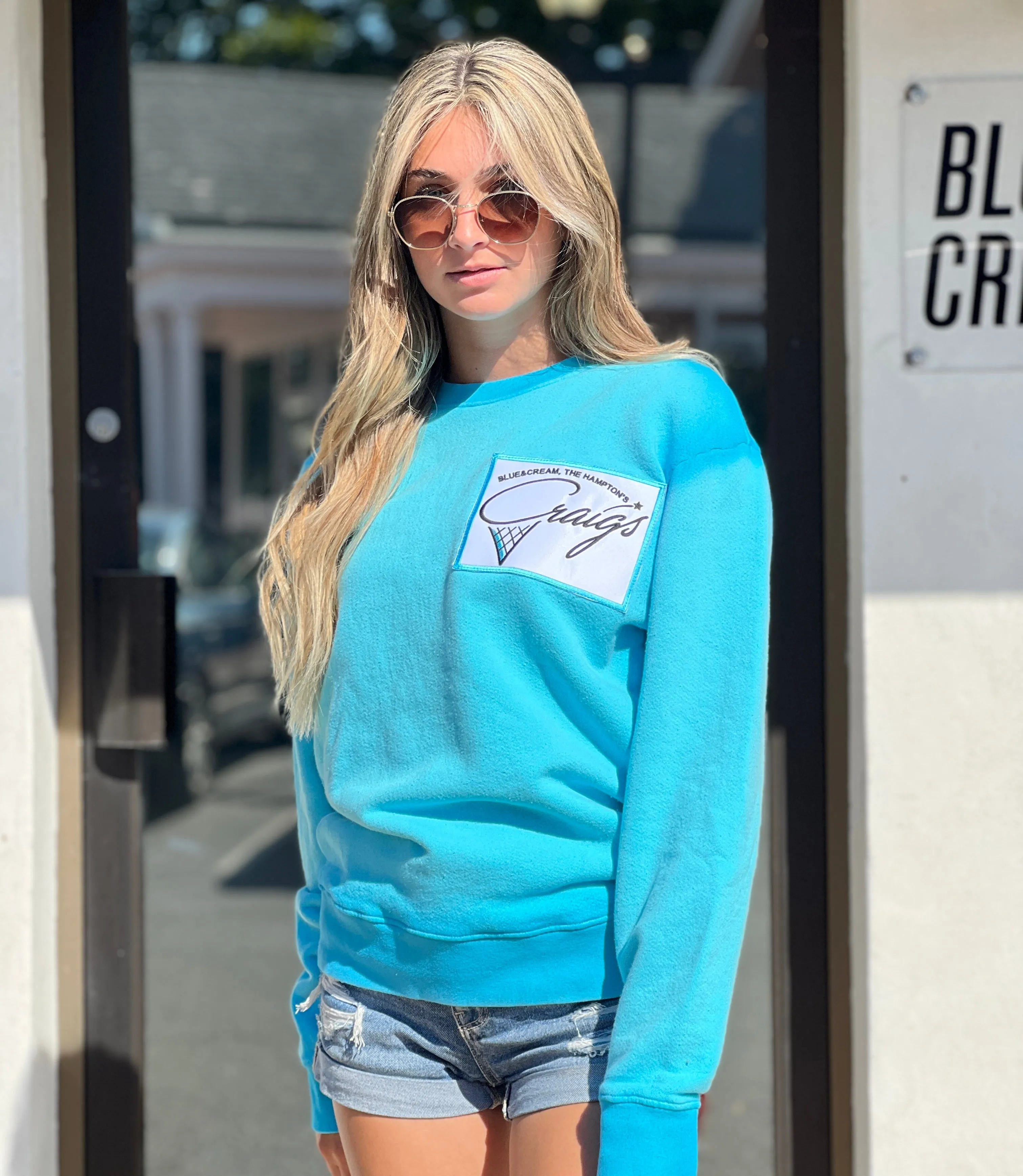 Craig's Ice Cream Crew Sweatshirt Turquoise sold by Blue & Cream