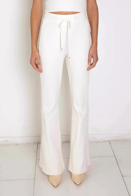 Primary Rib Wide Leg Pant Light Shell sold by Blue & Cream