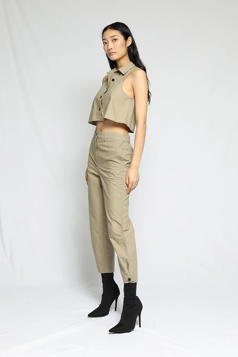 Arid Twill Ankle Tab Pants Moss sold by Blue & Cream product image thumbnail 2