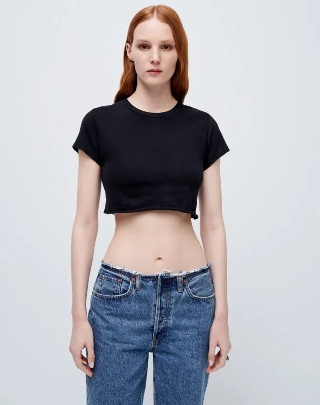 60s Cropped Slim Tee Black sold by Blue & Cream