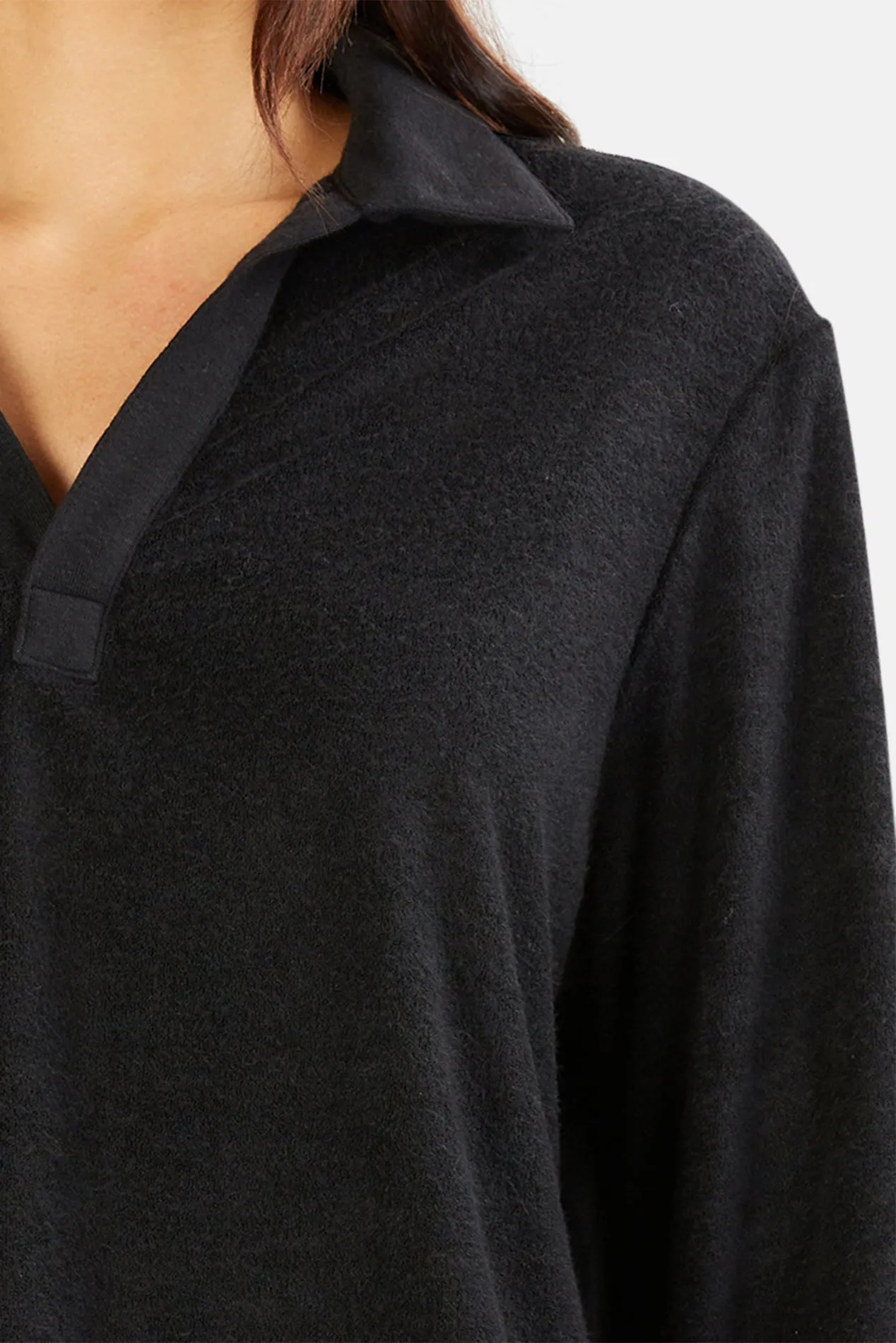 Charlie Cropped Terry Polo Black sold by Blue & Cream product image thumbnail 4