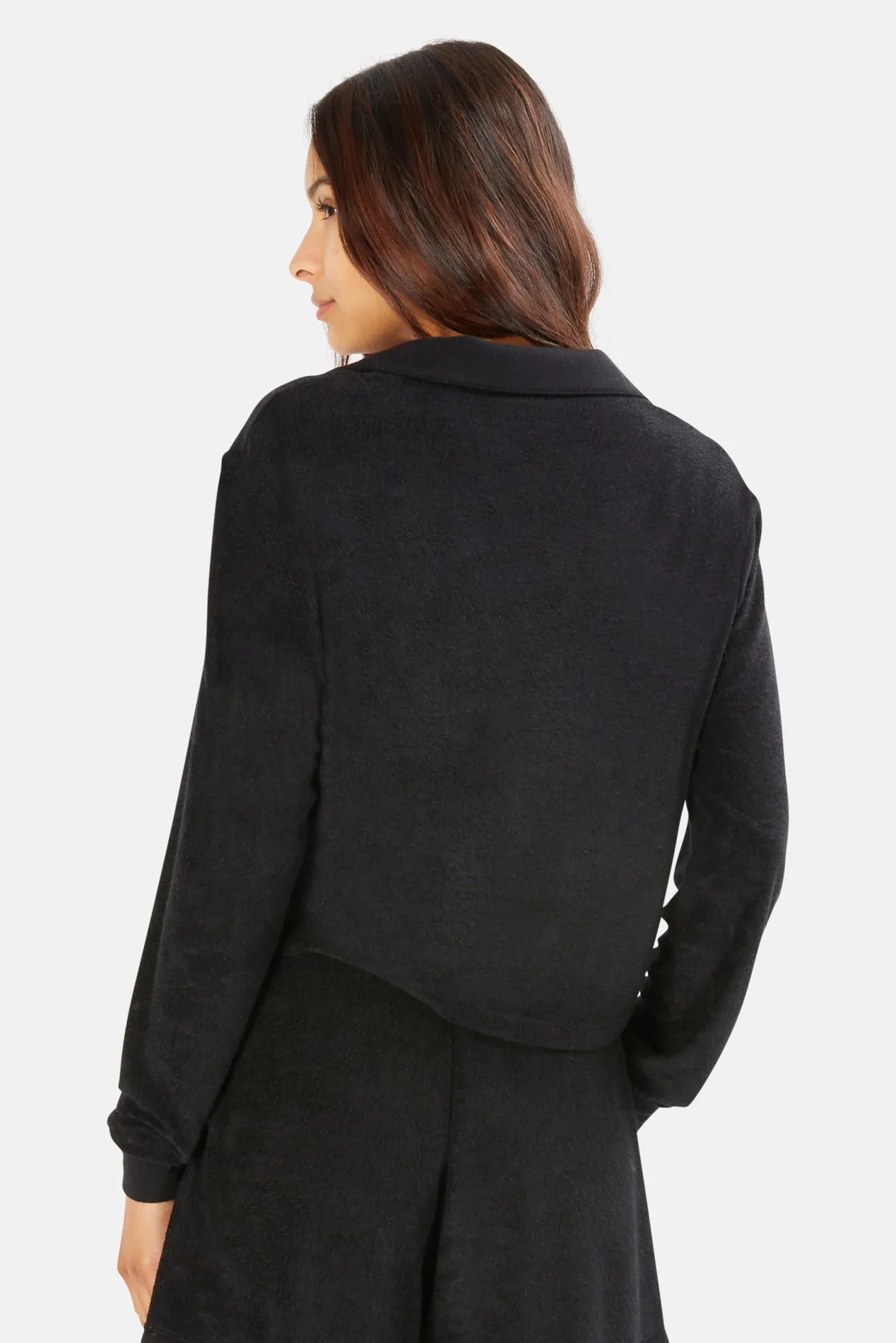 Charlie Cropped Terry Polo Black sold by Blue & Cream product image thumbnail 3