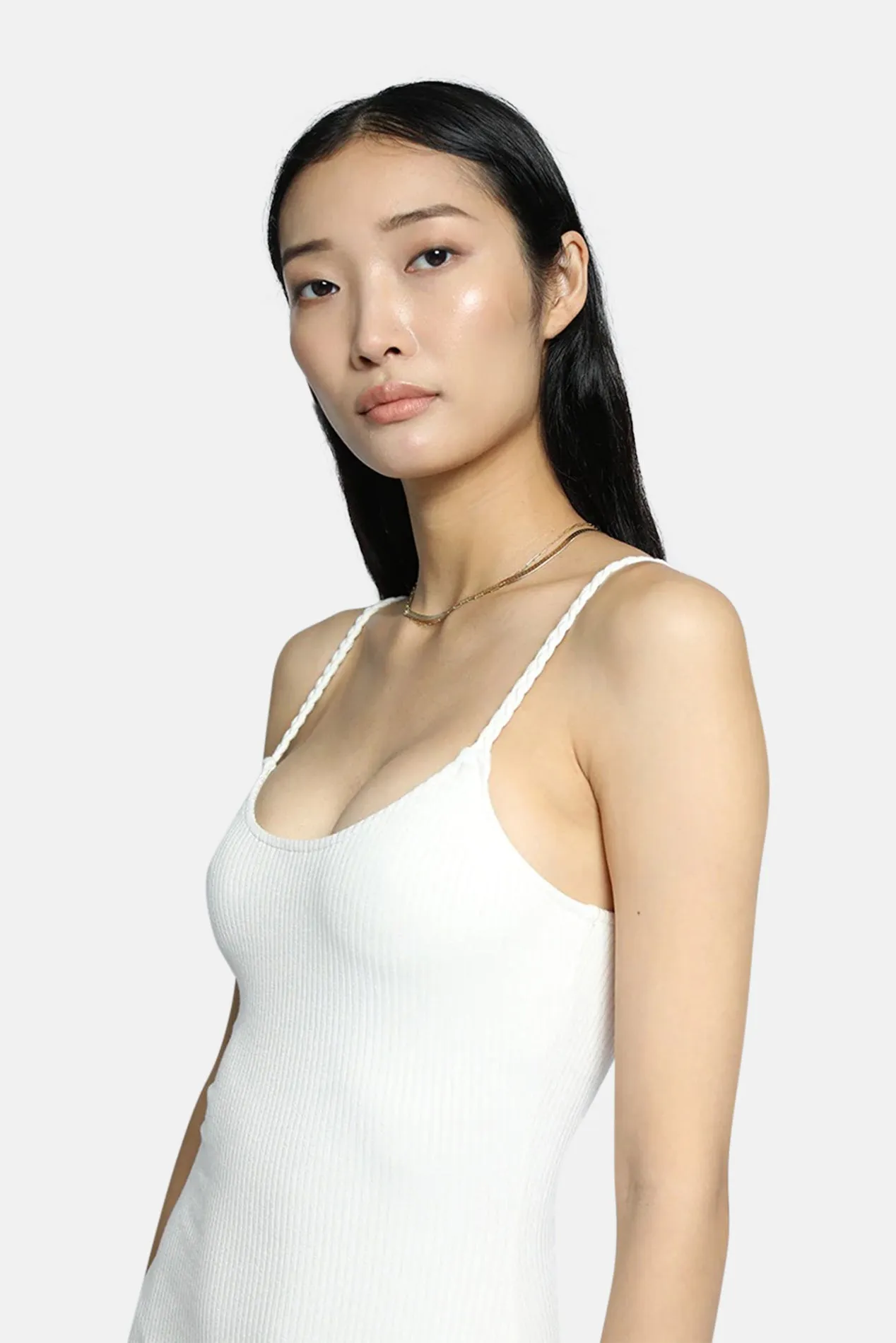 Alloy Rib Braided Strap Midi Dress Lt Shell sold by Blue & Cream product image thumbnail 2