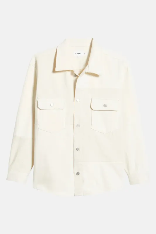 Modern Blocking Overshirt Natural sold by Blue & Cream