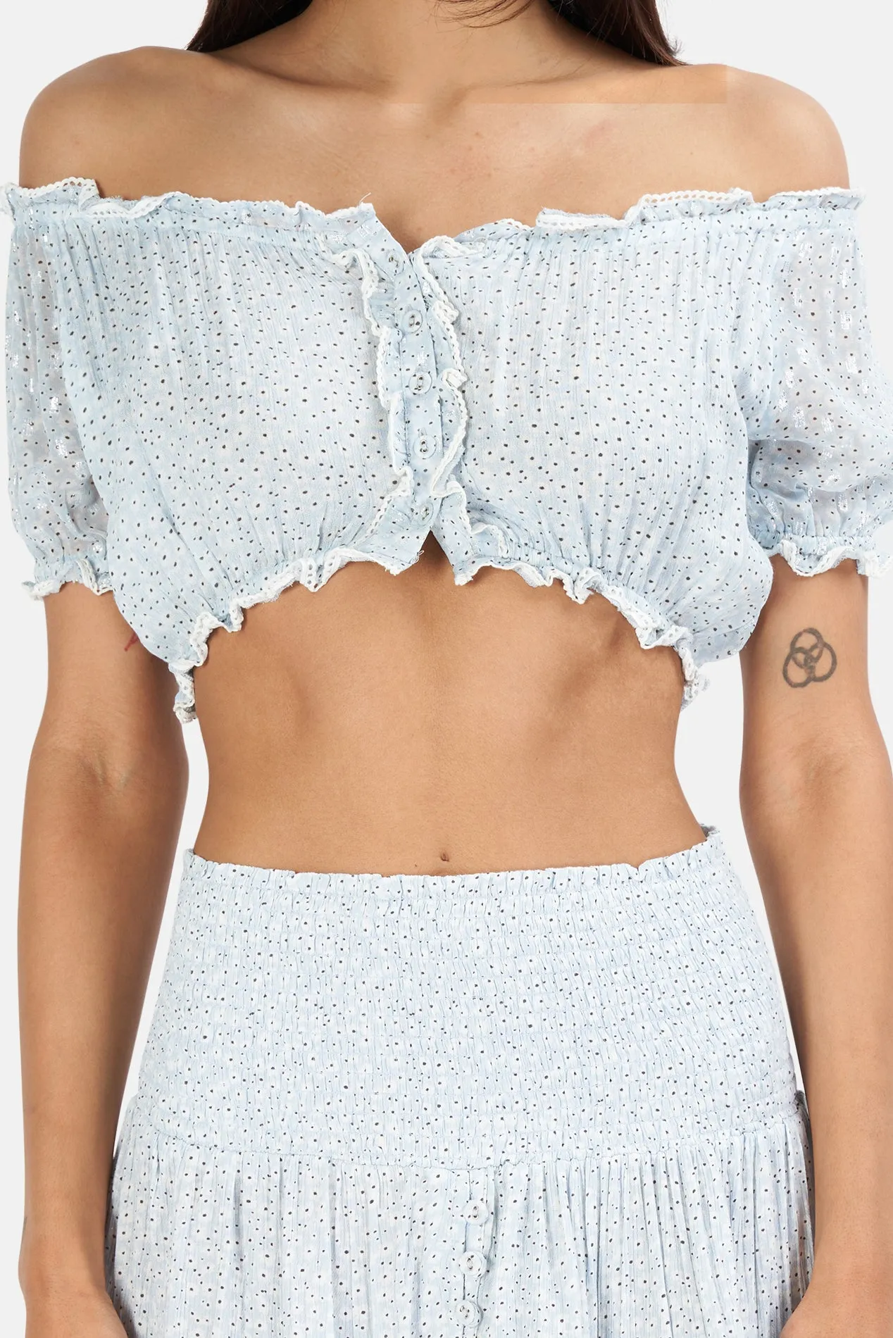 Cloe Flowers Top Azur sold by Blue & Cream product image thumbnail 4