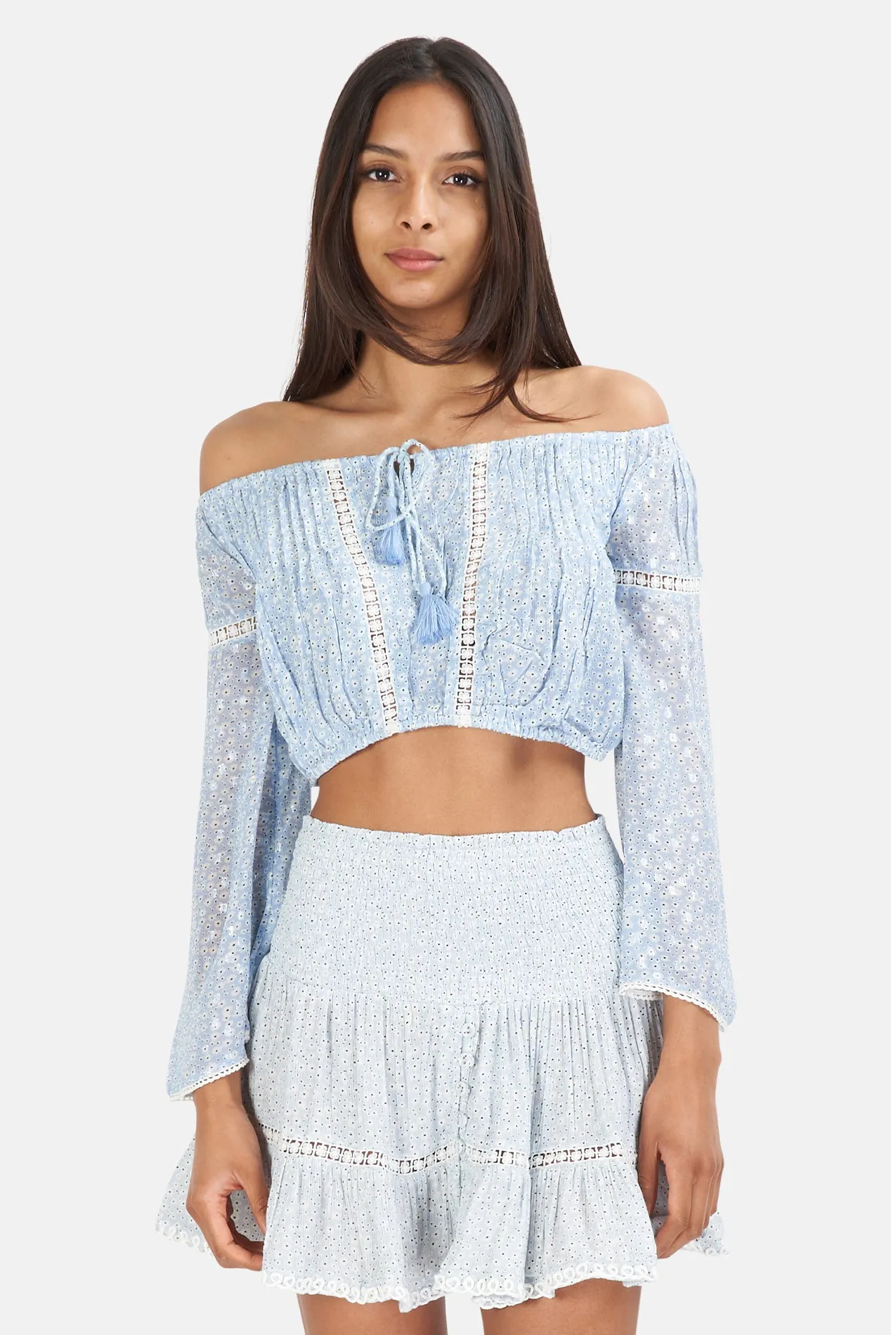 Bandol Flowers Top Azur sold by Blue & Cream