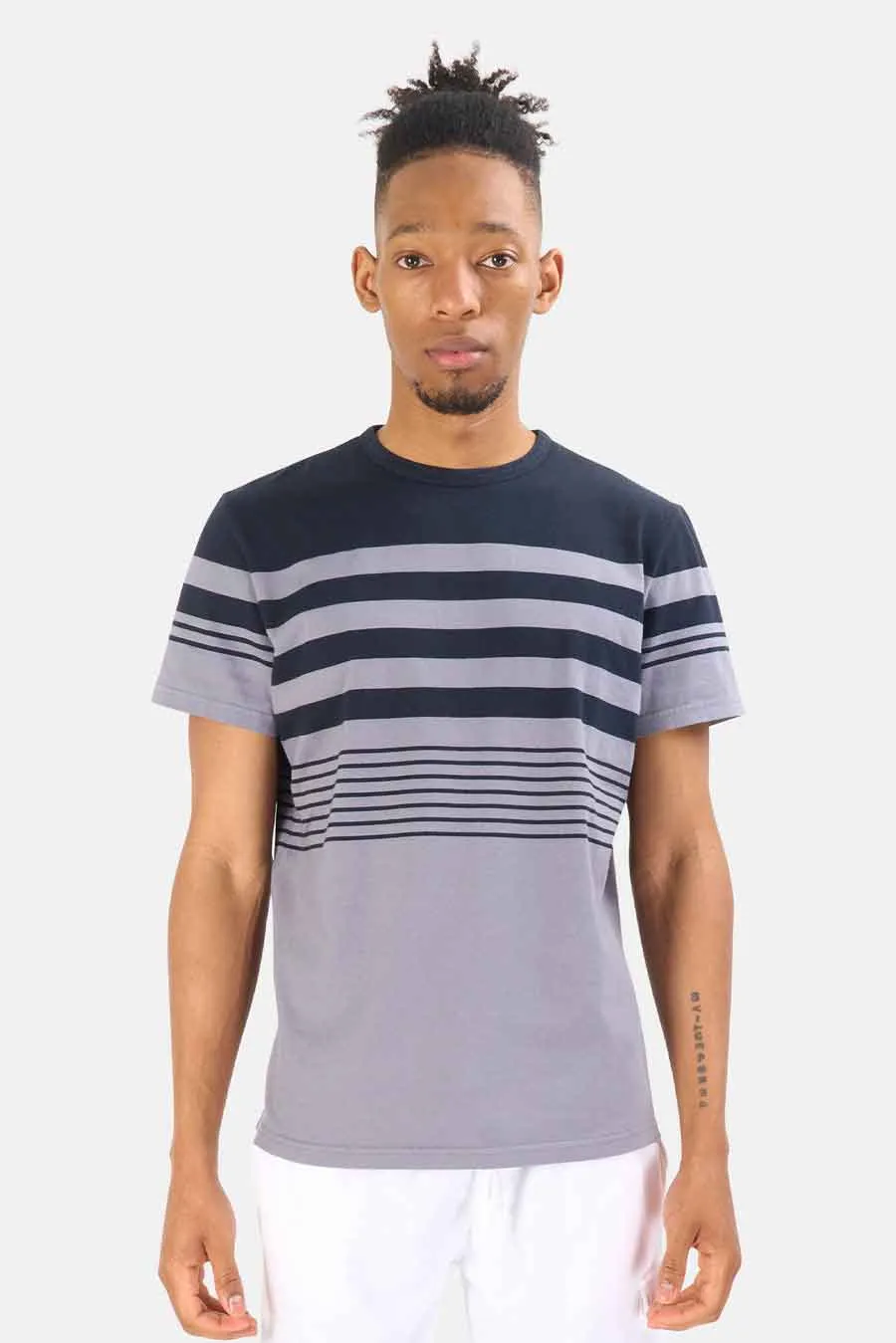 Jersey Stripe Tee Grey sold by Blue & Cream