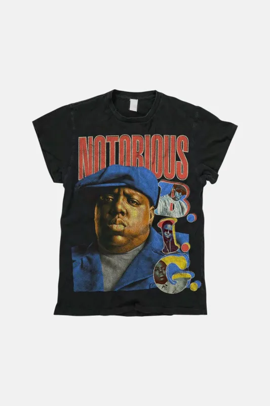 Notorious BIG Tee Coal Pigment sold by Blue & Cream