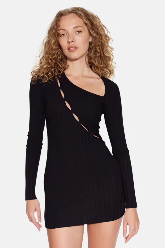 Capri Cut Out Dress Jet Black sold by Blue & Cream