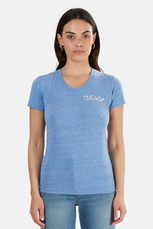 The Lamptons Chest Logo Crewneck Tee Heather Blue sold by Blue & Cream