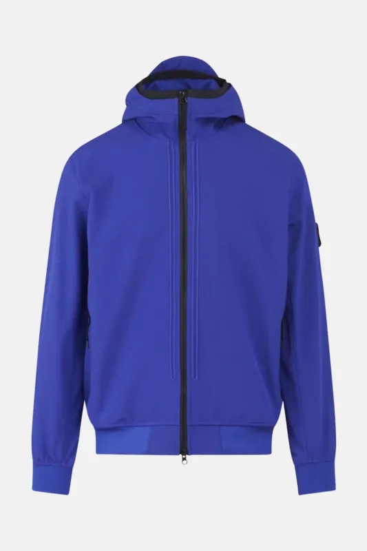 Soft Shell Hooded Blouson Ultramarine Blue made by Stone Island