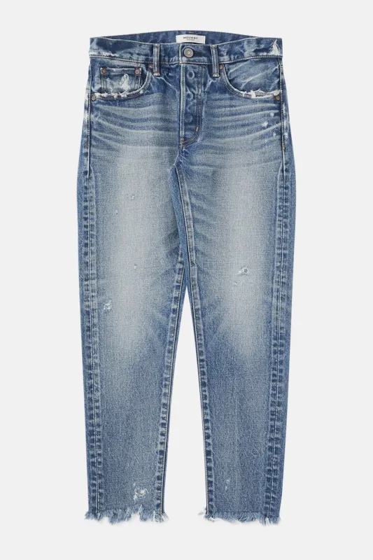 Merry Tapered Mid Denim Blue made by Moussy