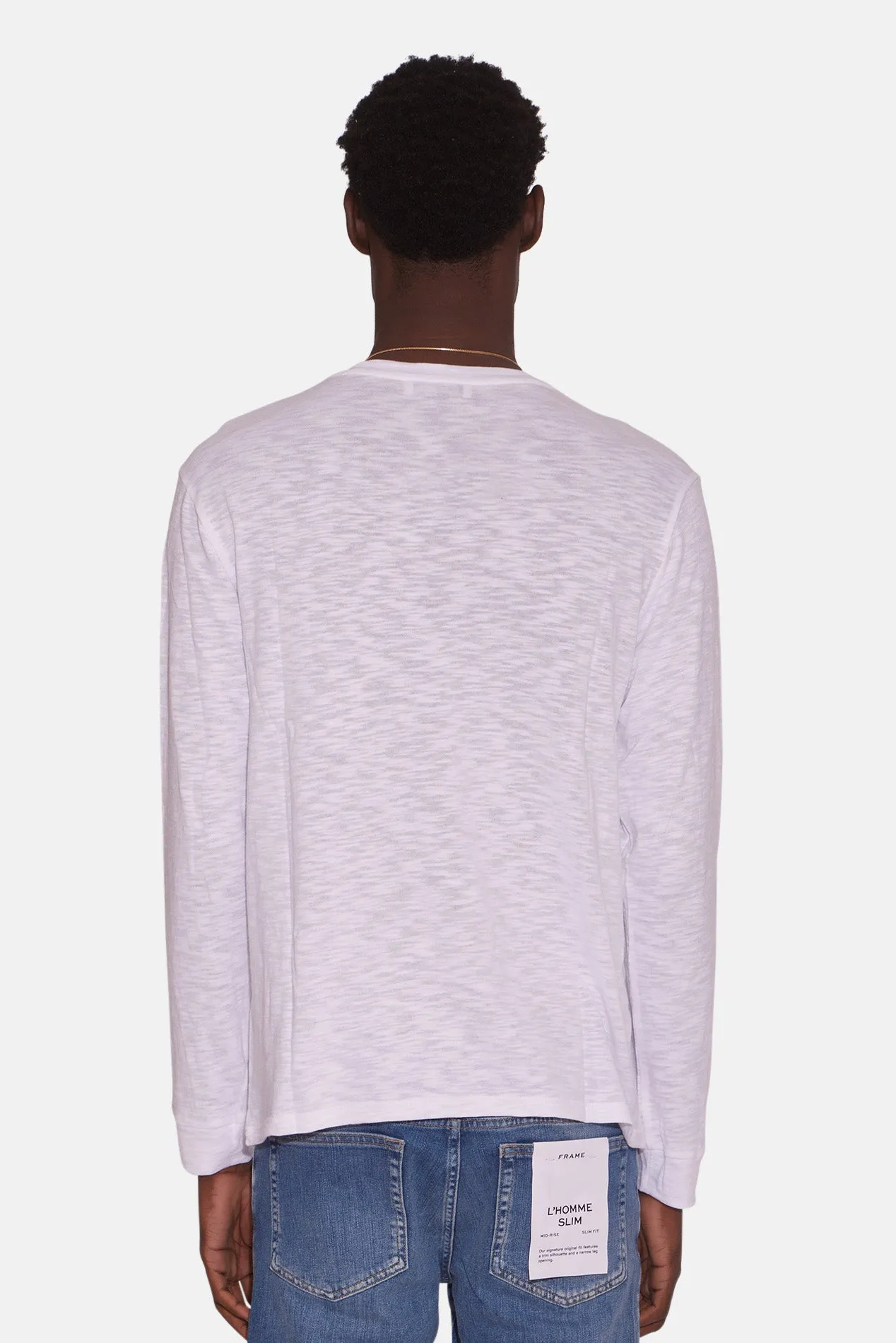 Slub Long Sleeve Tee White sold by Blue & Cream product image thumbnail 2