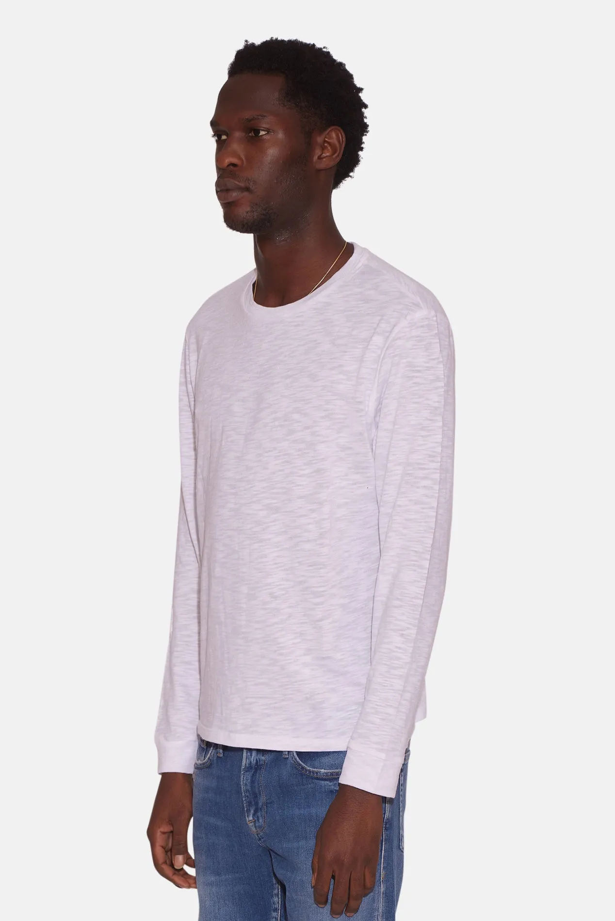 Slub Long Sleeve Tee White sold by Blue & Cream product image thumbnail 3