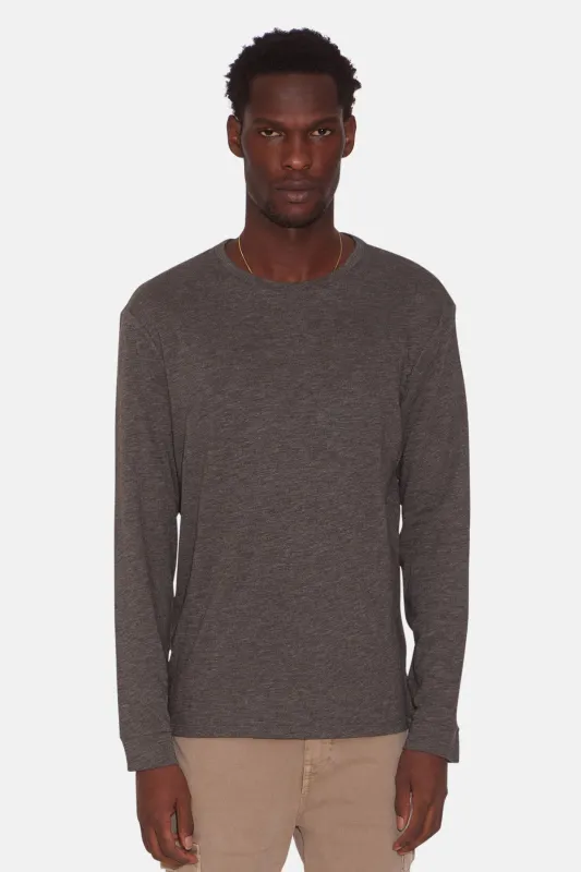 Slub Long Sleeve Tee Charcoal Heather sold by Blue & Cream