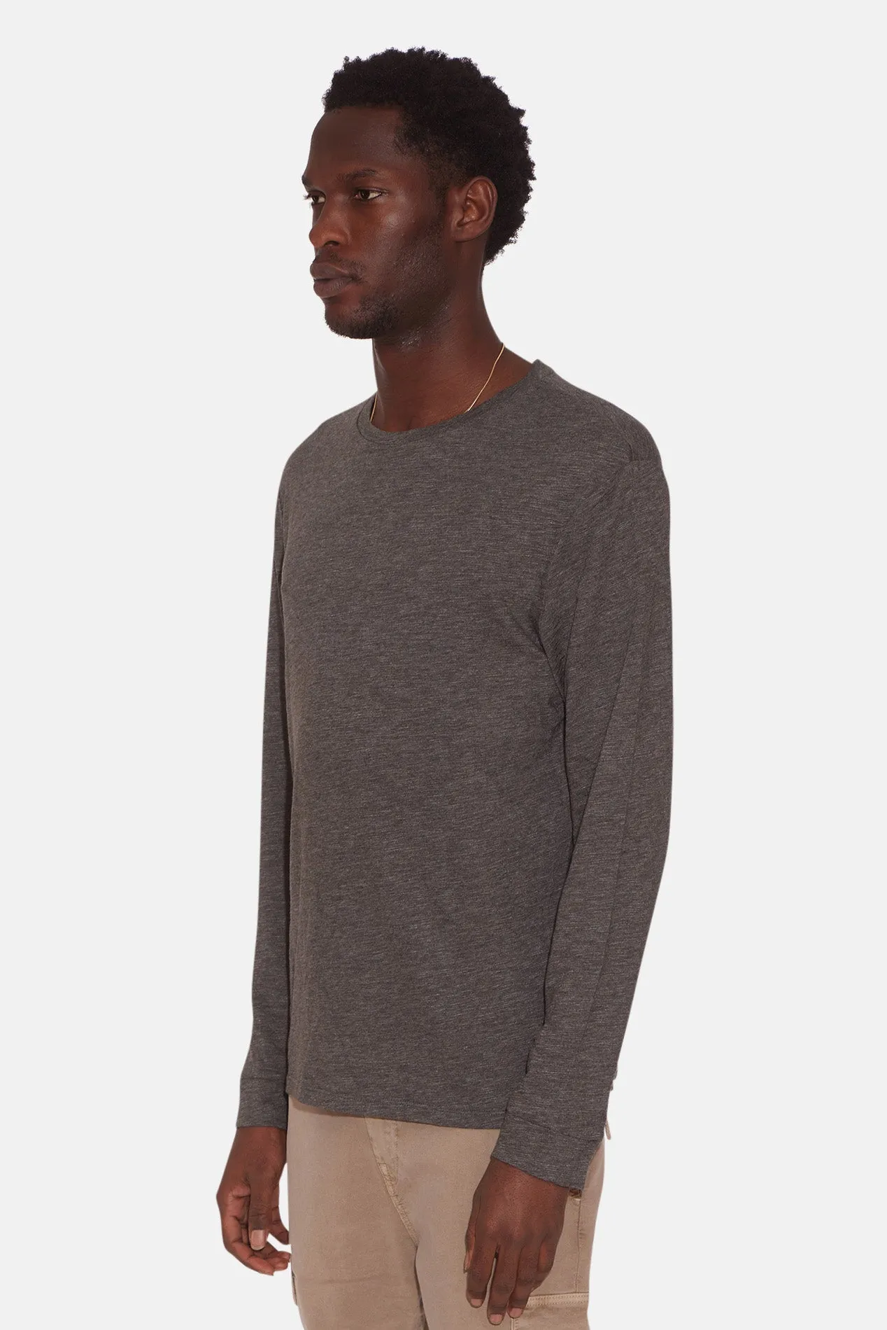 Slub Long Sleeve Tee Charcoal Heather sold by Blue & Cream product image thumbnail 2