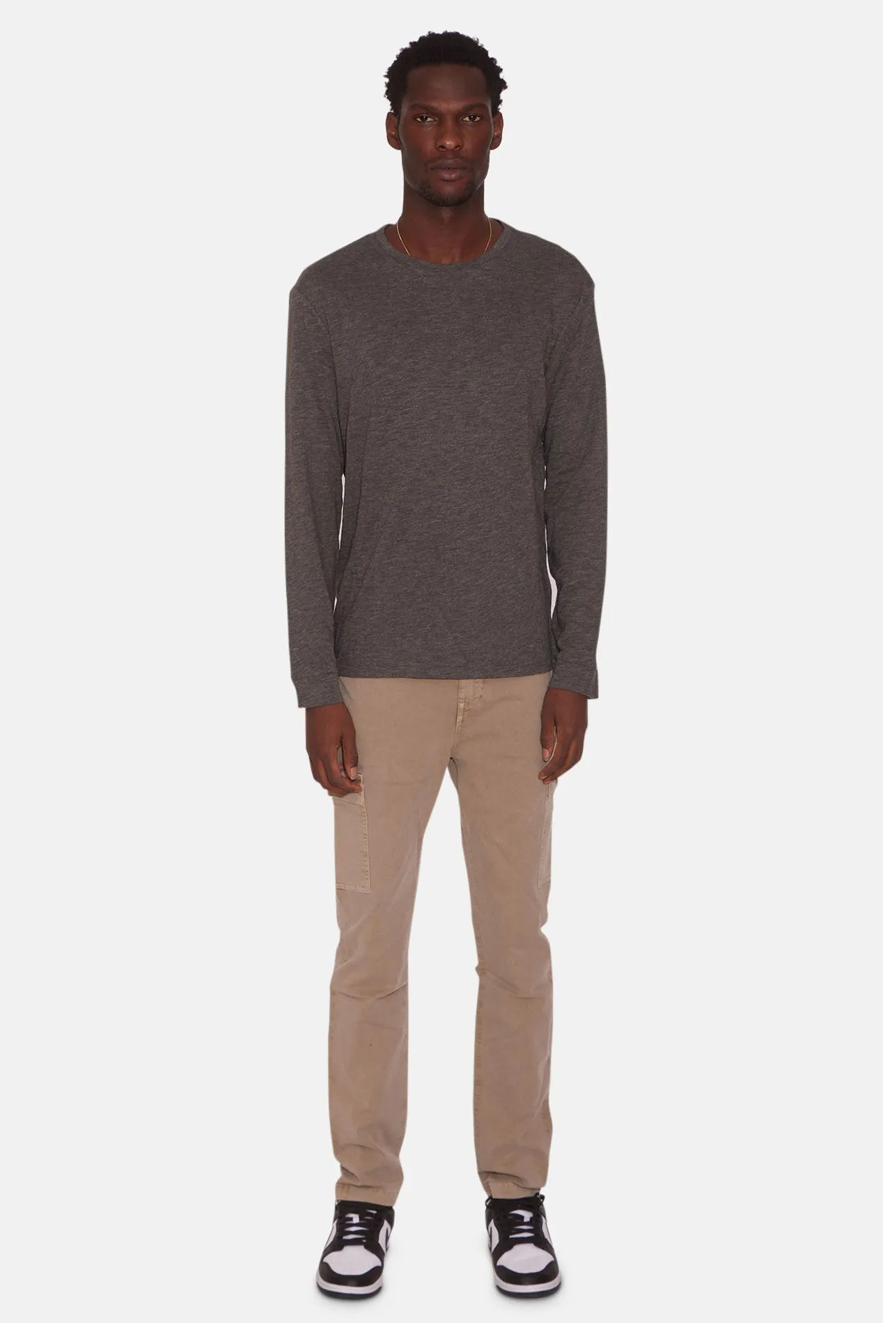 Slub Long Sleeve Tee Charcoal Heather sold by Blue & Cream product image thumbnail 4