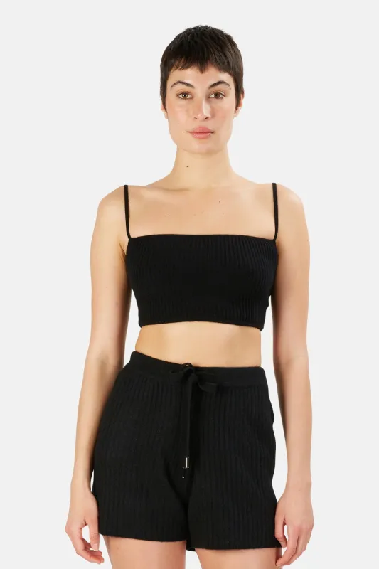 The Lane Cropped Cashmere Cami Black sold by Blue & Cream