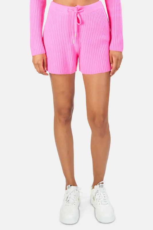 Penny Ribbed Cashmere Shorts Pink sold by Blue & Cream
