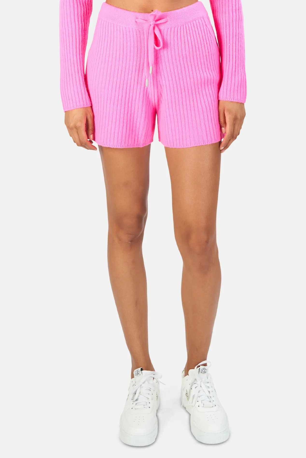 Penny Ribbed Cashmere Shorts Pink sold by Blue & Cream