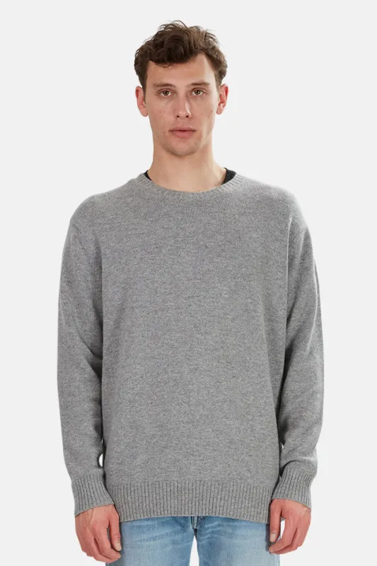 Winslow Oversized Luxe Cashmere Crew Grey sold by Blue & Cream