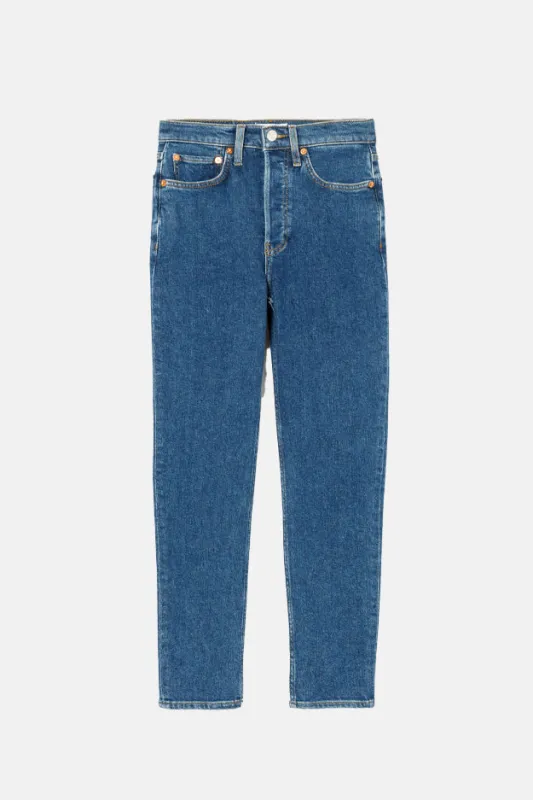 90s High Rise Ankle Crop Jean Western Rinse made by Re/Done