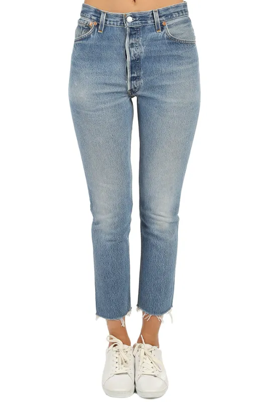 High Rise Ankle Crop Jean Indigo sold by Blue & Cream