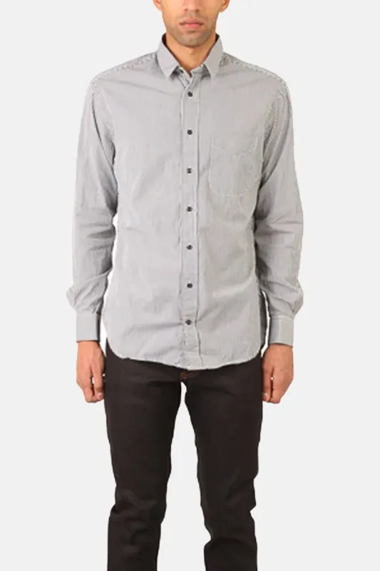 Pinpoint Shirt Black/White Stripe sold by Blue & Cream