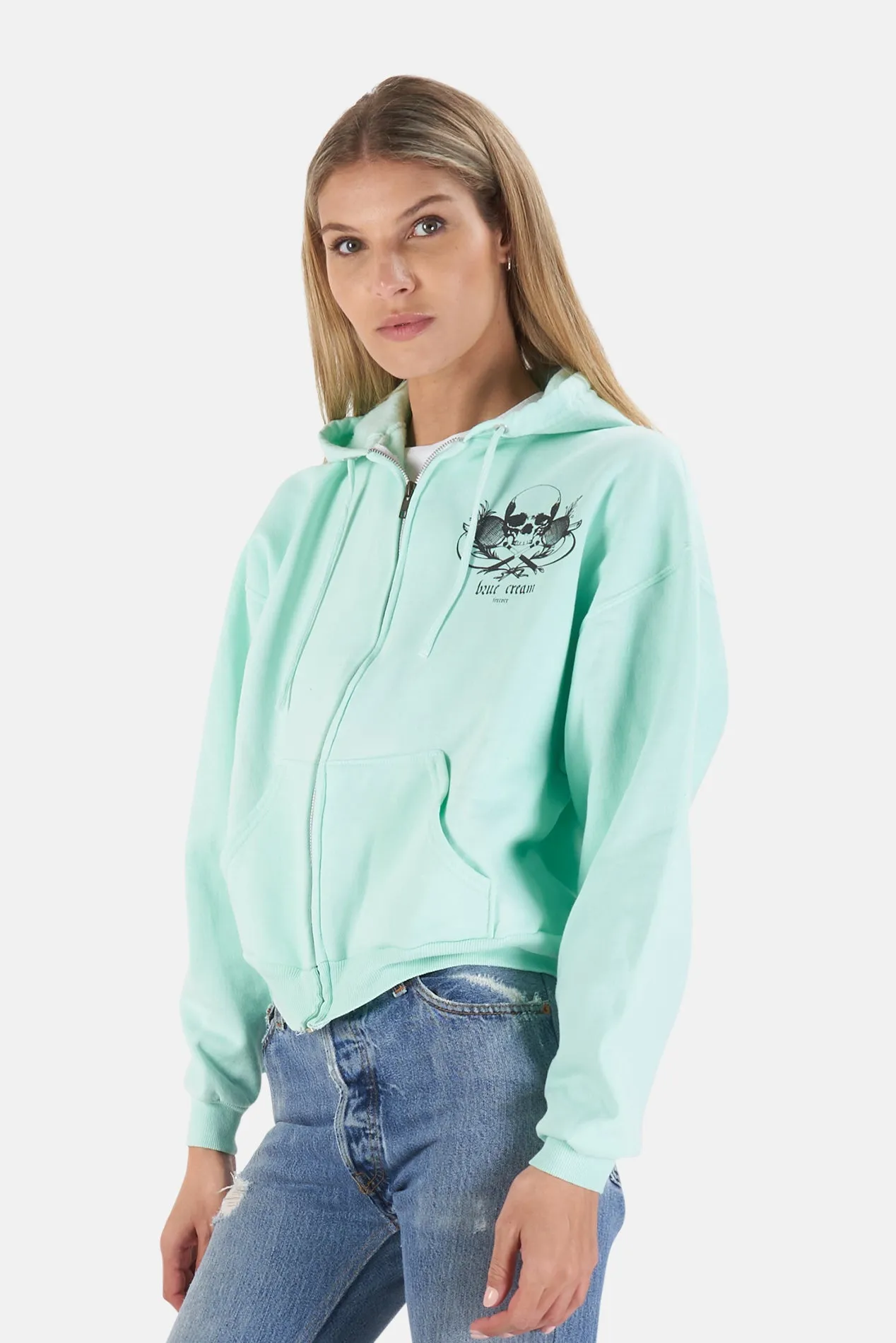 Skull Crop Hoodie Mint/Black sold by Blue & Cream product image thumbnail 2
