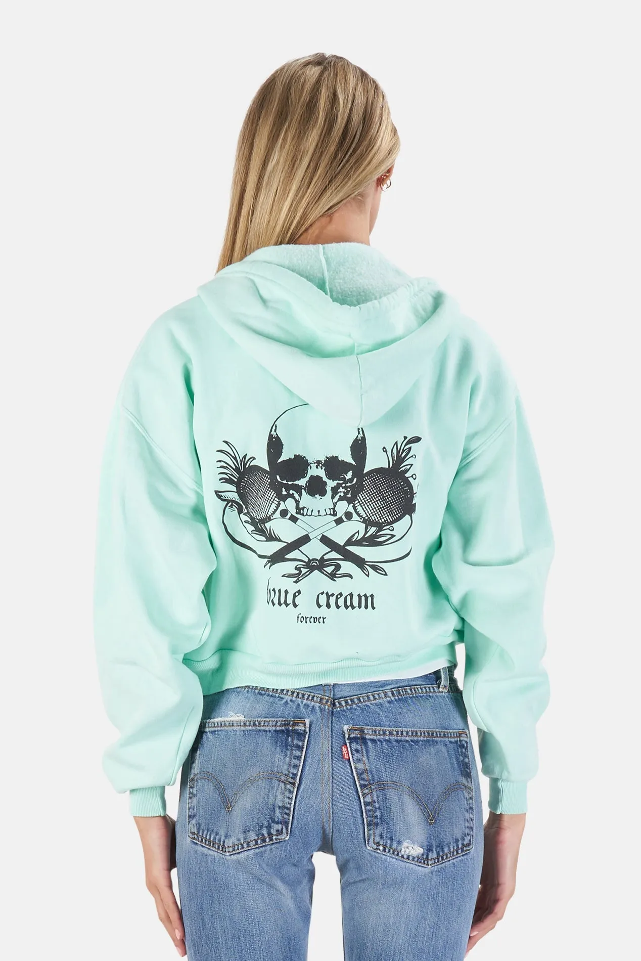 Skull Crop Hoodie Mint/Black sold by Blue & Cream product image thumbnail 3