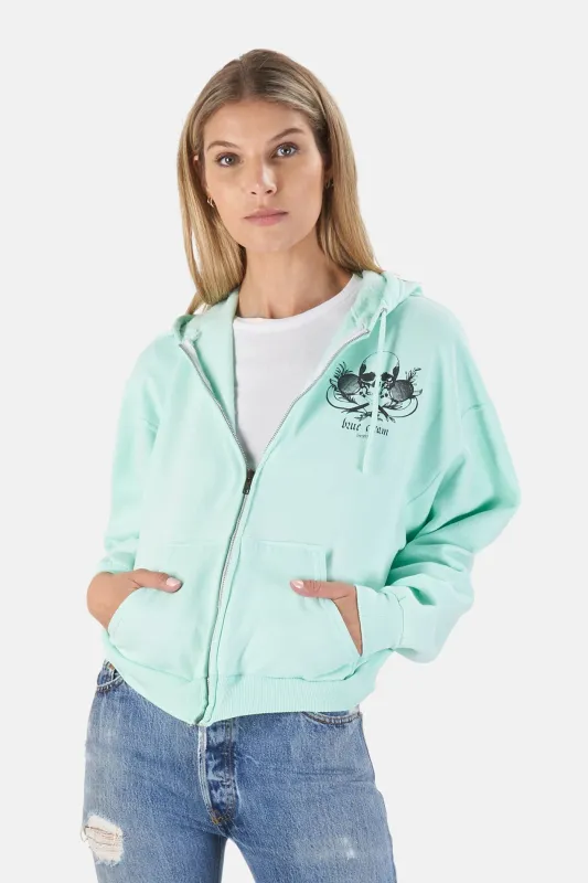 Skull Crop Hoodie Mint/Black sold by Blue & Cream