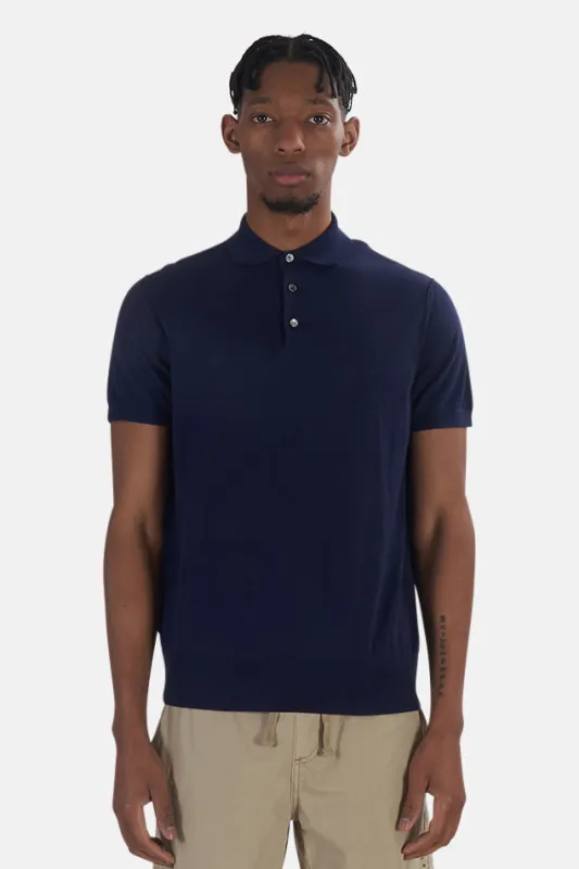 Knit Polo Navy made by Blue & Cream