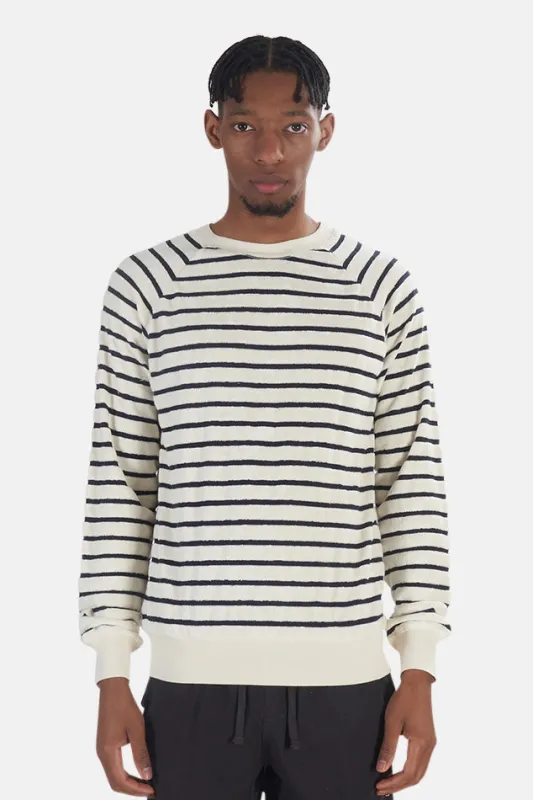 Cunha Towel Sweatshirt Navy Stripe sold by Blue & Cream