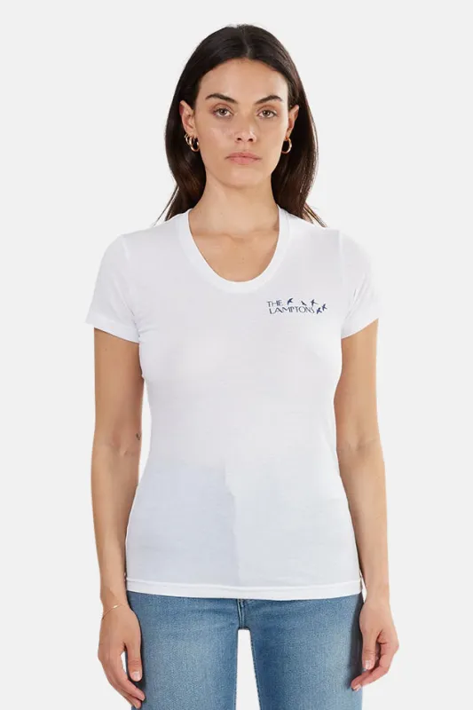 The Lamptons Chest Logo Crewneck Tee White sold by Blue & Cream