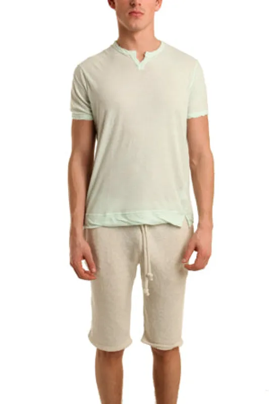 V::ROOM Mint Slit Neck Tee sold by Blue & Cream