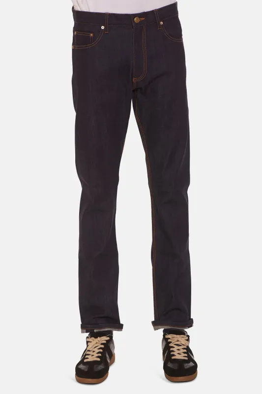 Skinny Straight Raw Selvedge Denim Indigo sold by Blue & Cream