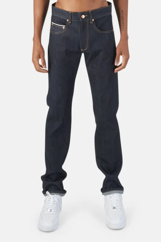 Slim Straight Raw Selvedge Denim Indigo sold by Blue & Cream