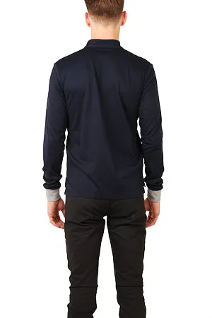 Military Long Sleeve Pop Collar Polo Navy sold by Blue & Cream product image thumbnail 3