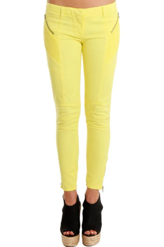 Yellow Pierre Balmain Moto Jean sold by Blue & Cream