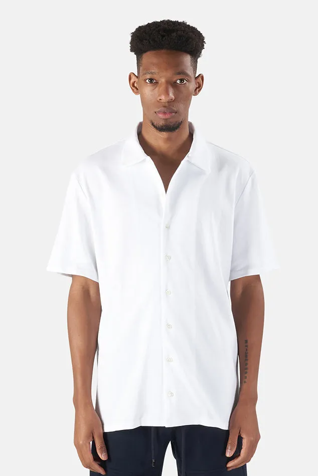 Short Sleeve Pique Shirt White sold by Blue & Cream
