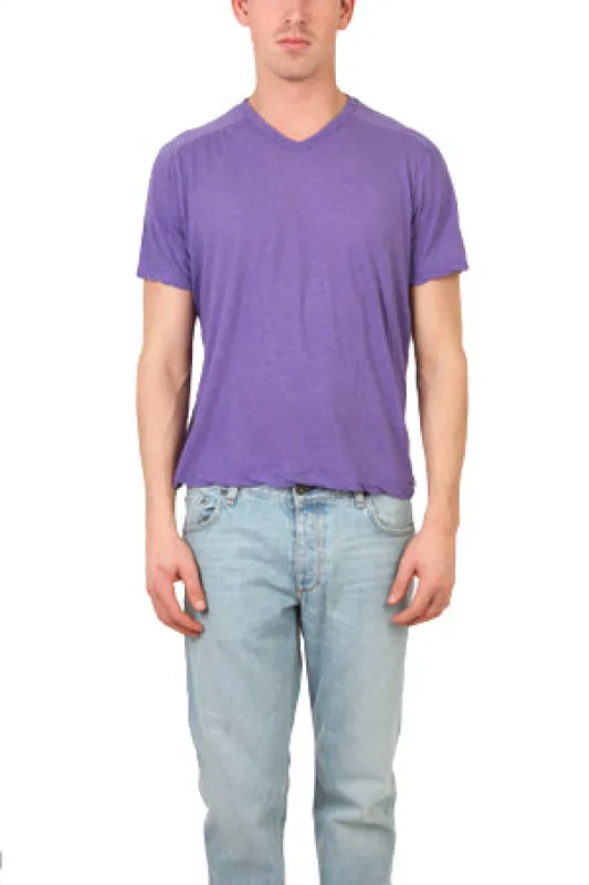 V::ROOM Purple Highsoft V Neck Tee sold by Blue & Cream