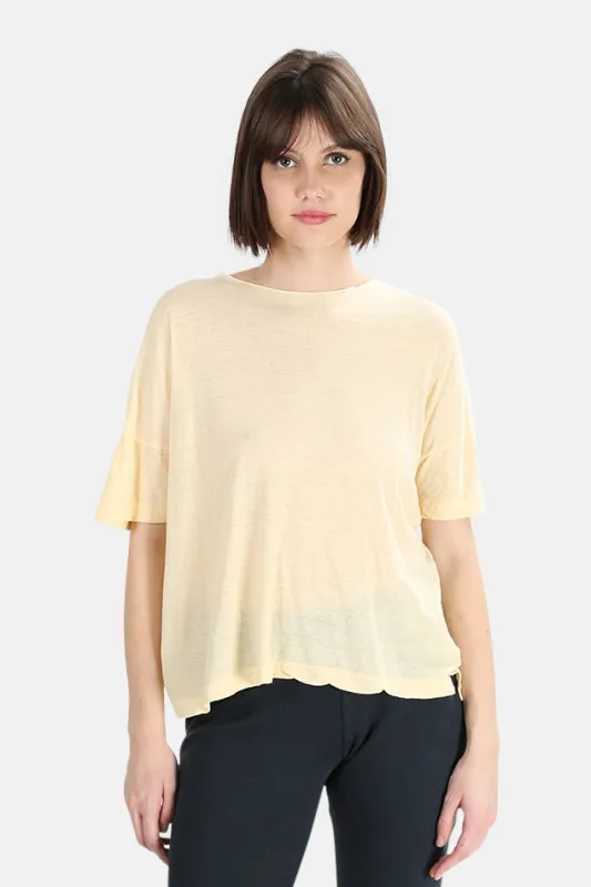V::Room Natural Cream High Soft Melange Tee sold by Blue & Cream