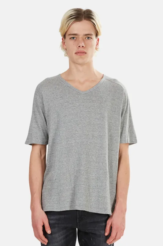 V::ROOM Heather Grey Melange V Neck Tee sold by Blue & Cream