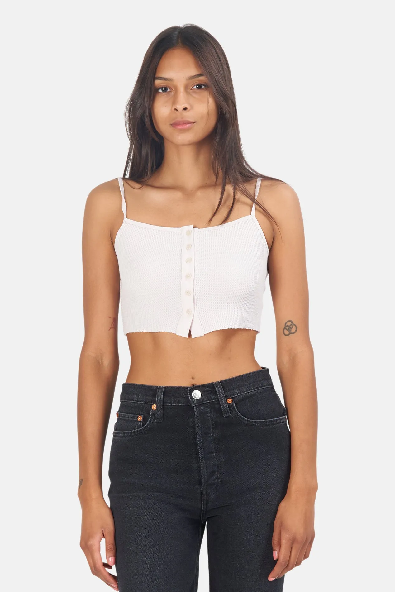 Twenty Montreal Everest Thermal Crop Tank in Heather Soft Sand sold by Blue & Cream