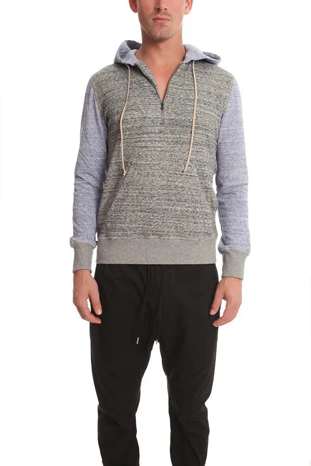 1/4 Zip Hoodie Tiger Grey/Lavender sold by Blue & Cream