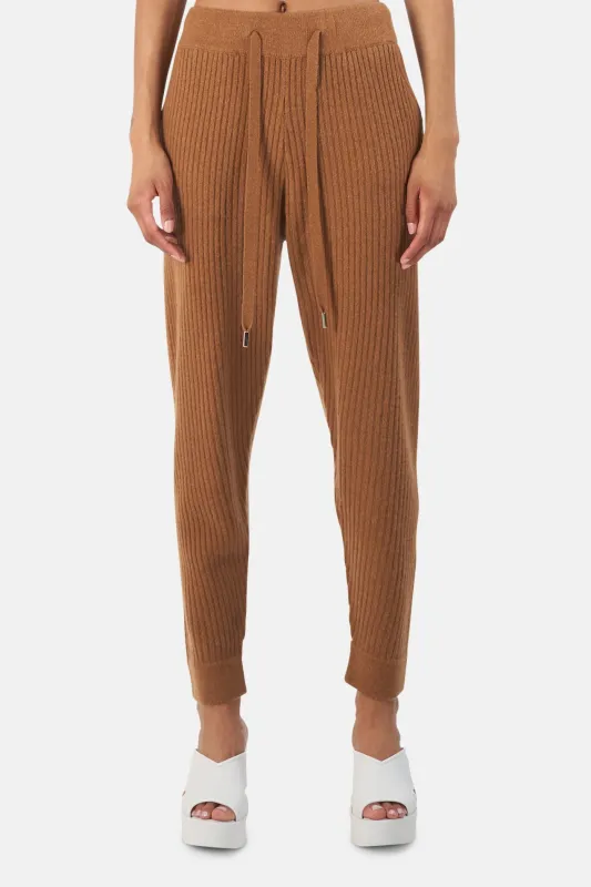 Florence Ribbed Cashmere Pants Pecan Rust sold by Blue & Cream