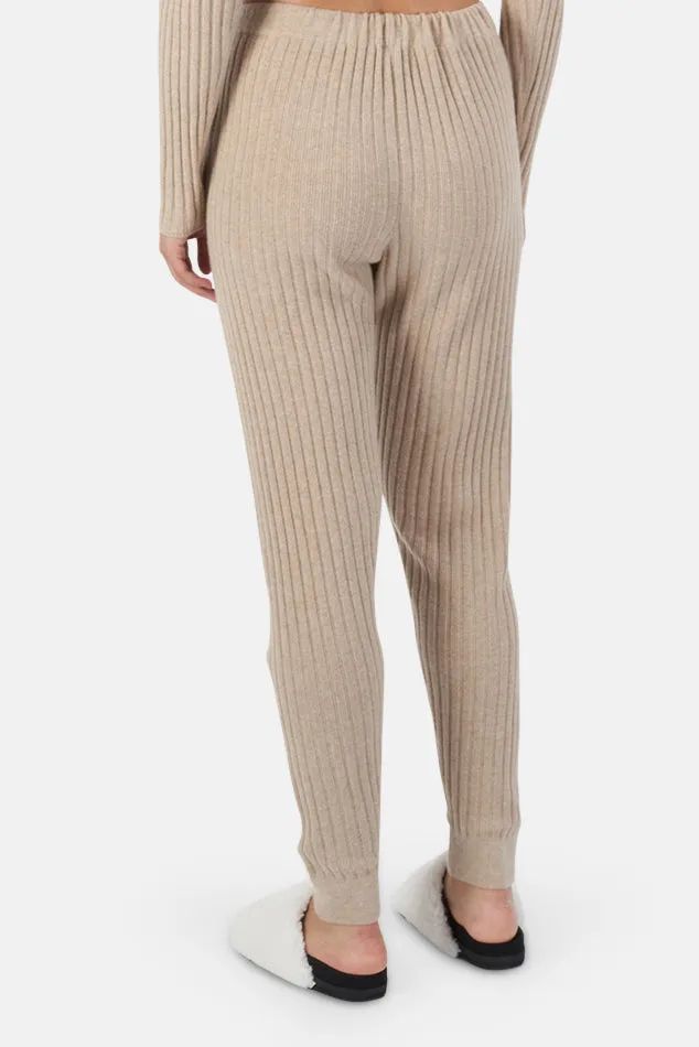 Abbey Lightweight Ribbed Cashmere Pants Beige sold by Blue & Cream product image thumbnail 3