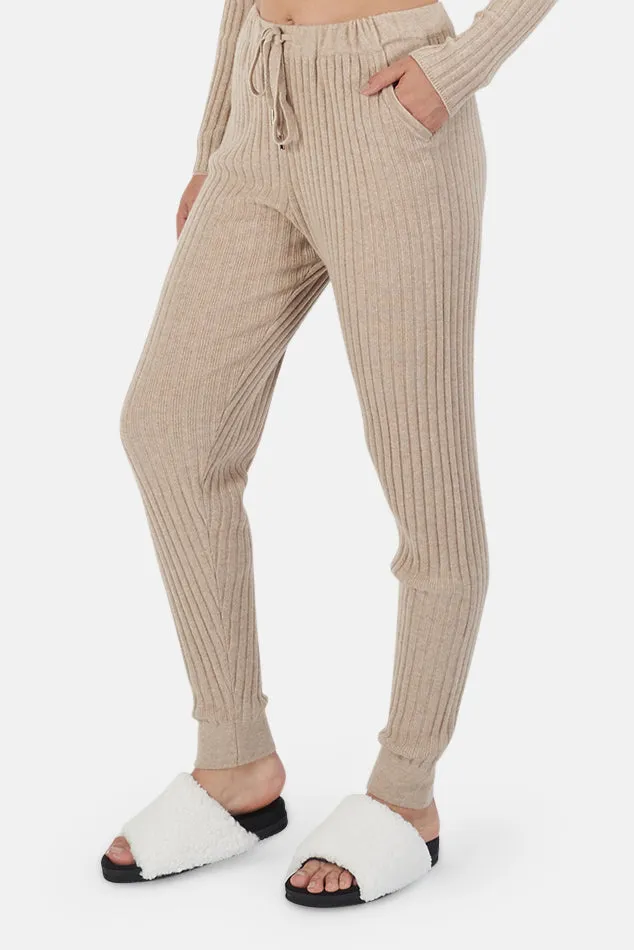 Abbey Lightweight Ribbed Cashmere Pants Beige sold by Blue & Cream product image thumbnail 2